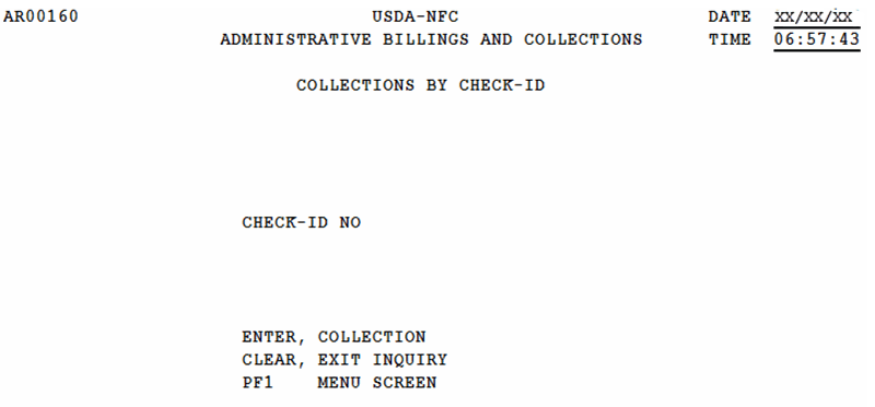 Collections By Check-ID Screen