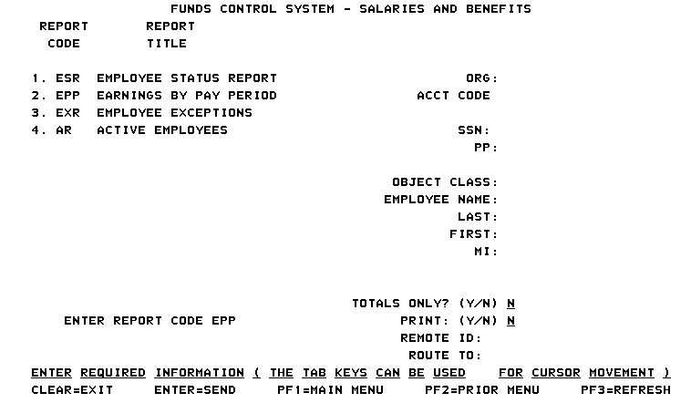 Salaries and Benefits (Earnings By Pay Period)