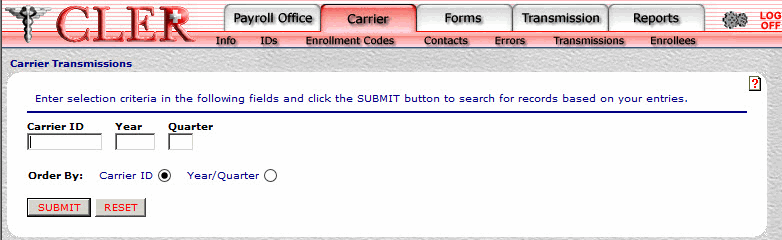 Carrier Transmissions Page   blank