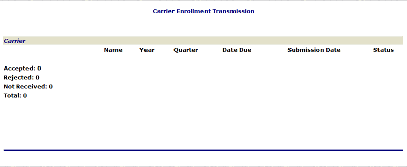 Carrier Enrollment Transmission Report Page