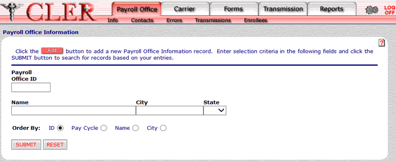 Payroll Office Information Page