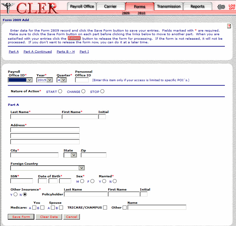 Form 2809 Add Page