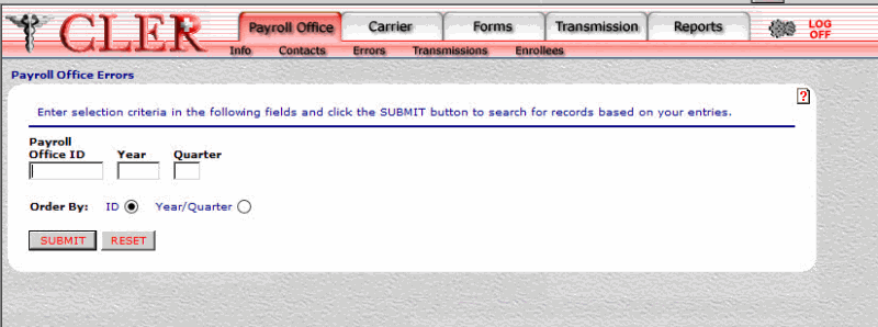 Payroll Office Errors Page