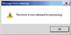 Update Form 2809 Release popup