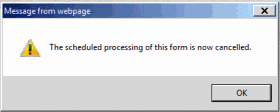 Form 2809 Cancel popup