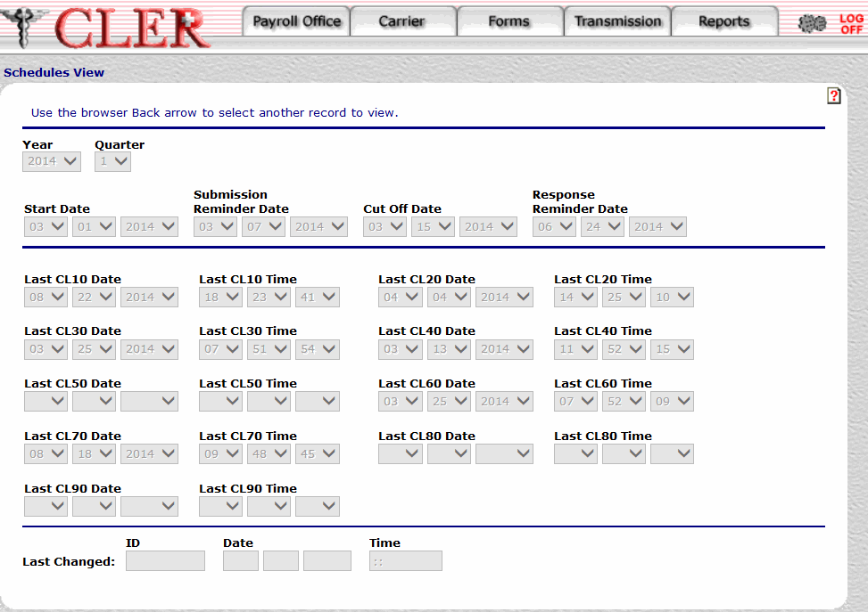 Schedules View Page