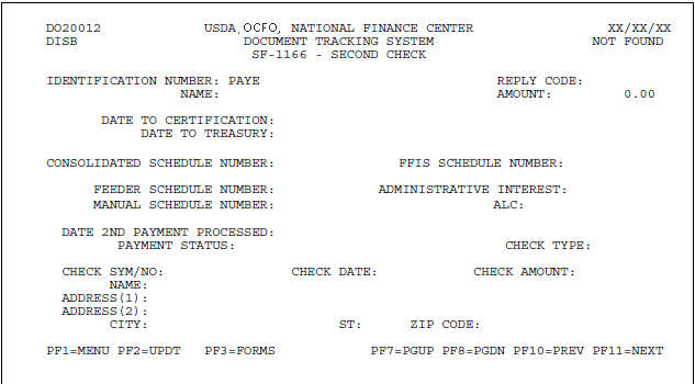 SF-1166 - Second Check Screen