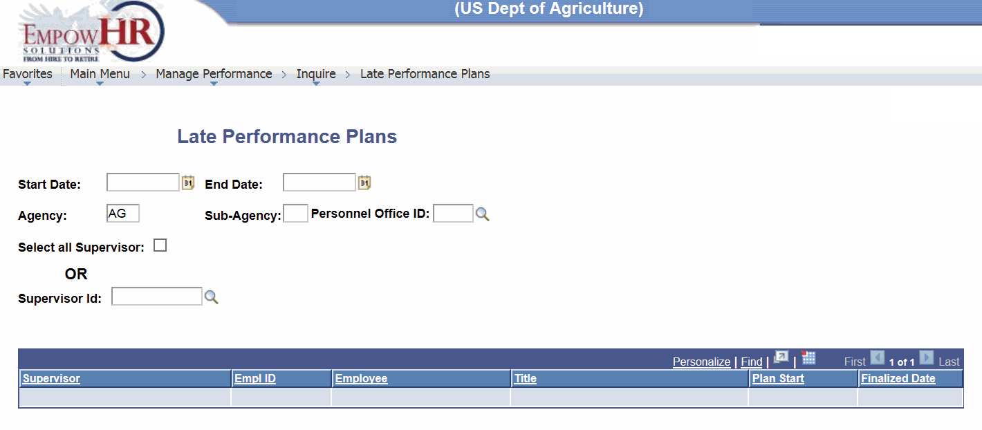 Late Performance Plans Page