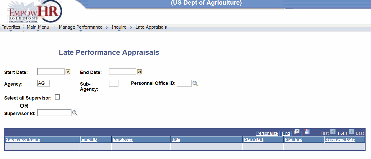 Late Performance Appraisals Page