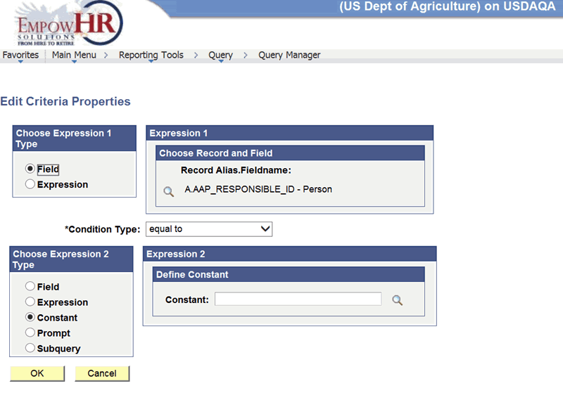 Edit Criteria Properties Page