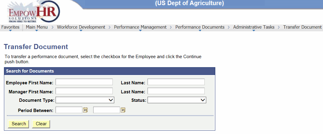 Transfer Document Page