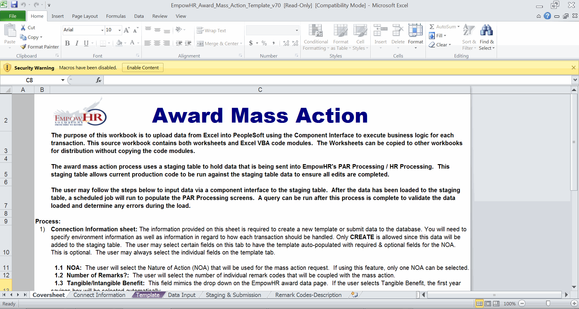 Award Mass Action Coversheet