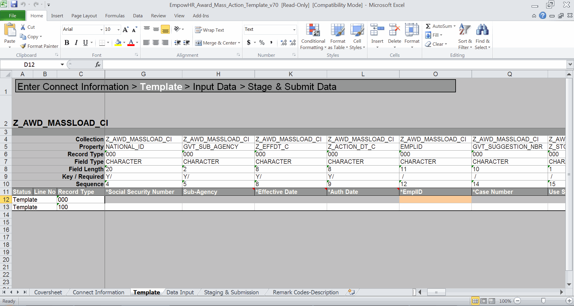 AWD Mass Action Worksheet (Template Tab)