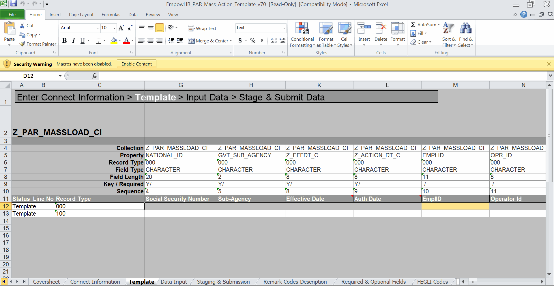 PAR Mass Action Worksheet (Template Tab)