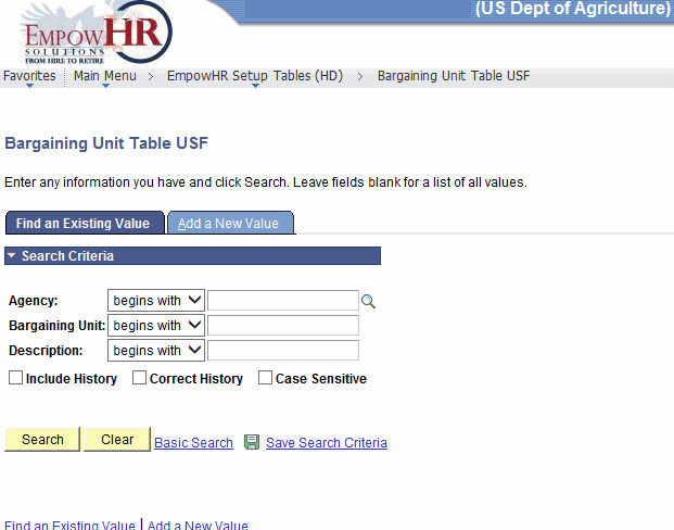 Bargaining Unit Table United States Federal