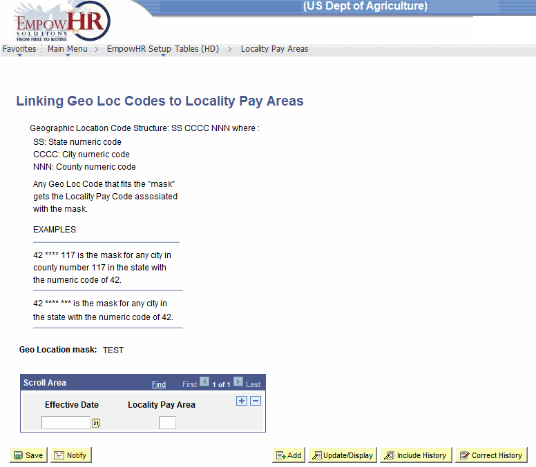 Linking Geo Loc Codes to Locality Pay Areas Page