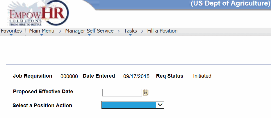 Fill a Position Page