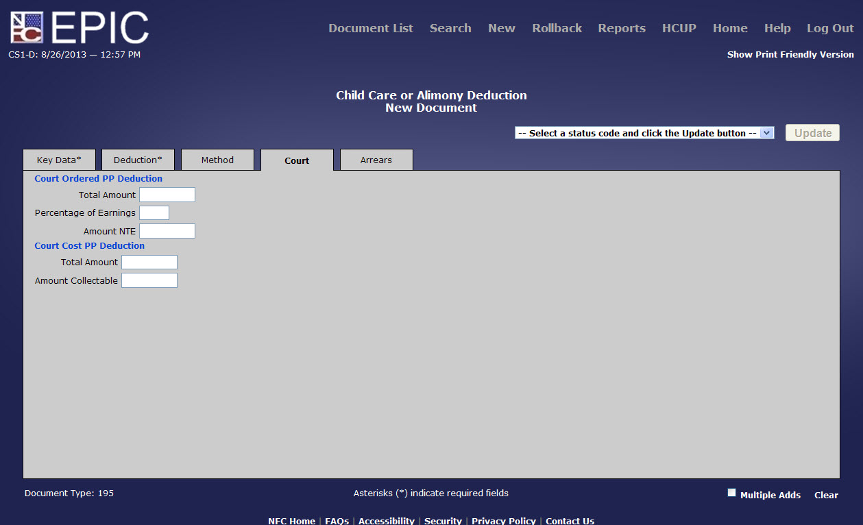 Child Care or Alimony Deduction - Court Tab