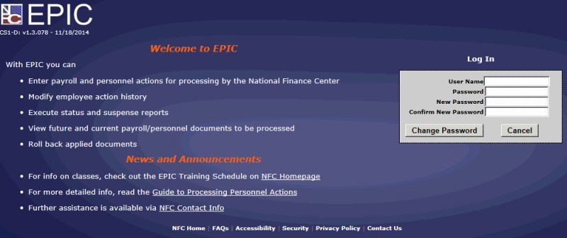 Change Password Page