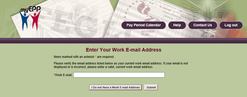Enter Your Work E-mail Address Screen