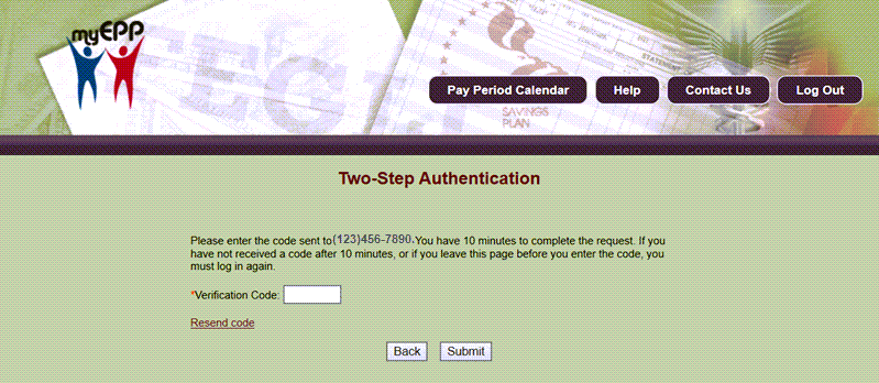 Two Step Authentication - Enter Verification Code