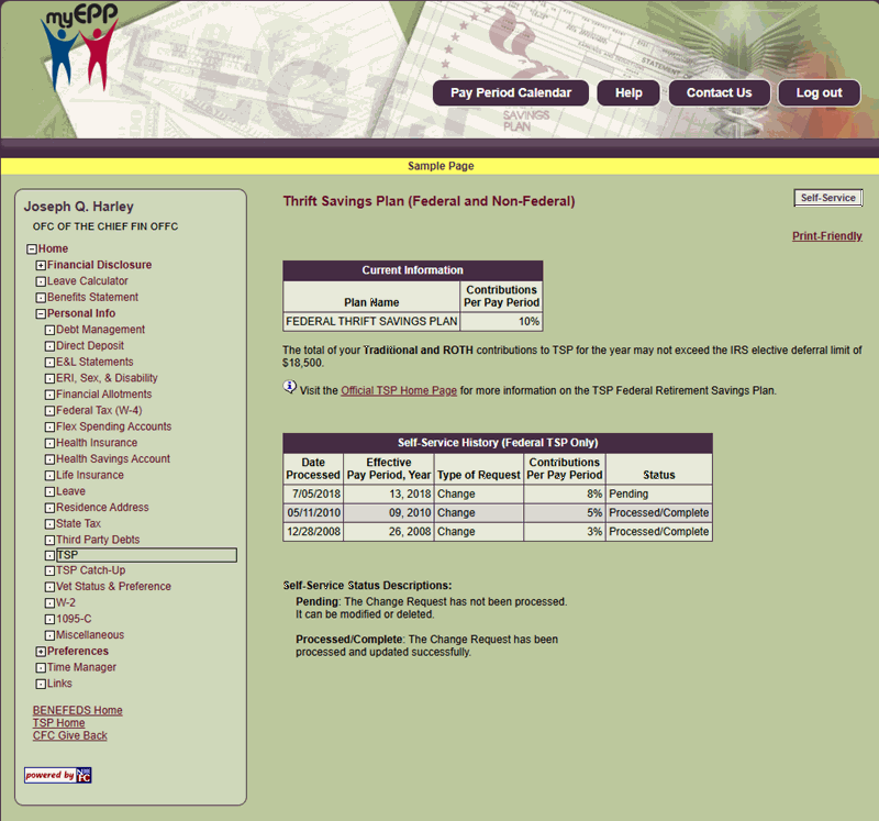 TSP Self Service