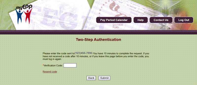 Figure 122: Two Step Authentication - Enter Verification Code