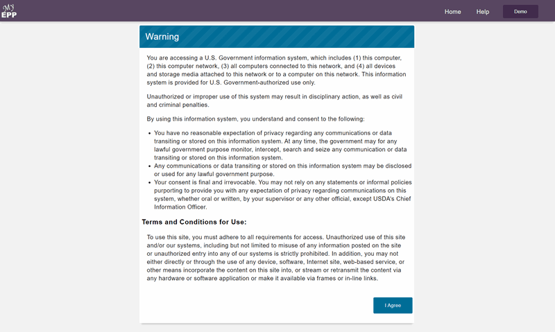 Figure 17: Warning Banner Page