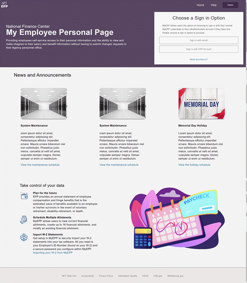 EPP Launch Pad Page