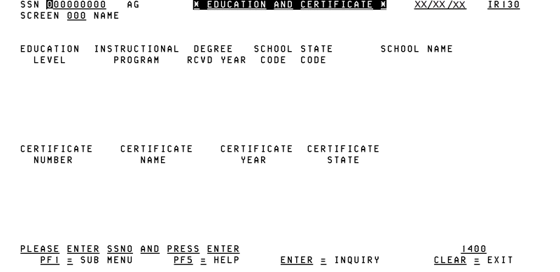 130, Education and Certificate