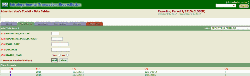 ITRS Reporting Period (Blank)