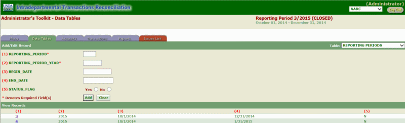 ITRS Reporting Period (Blank)