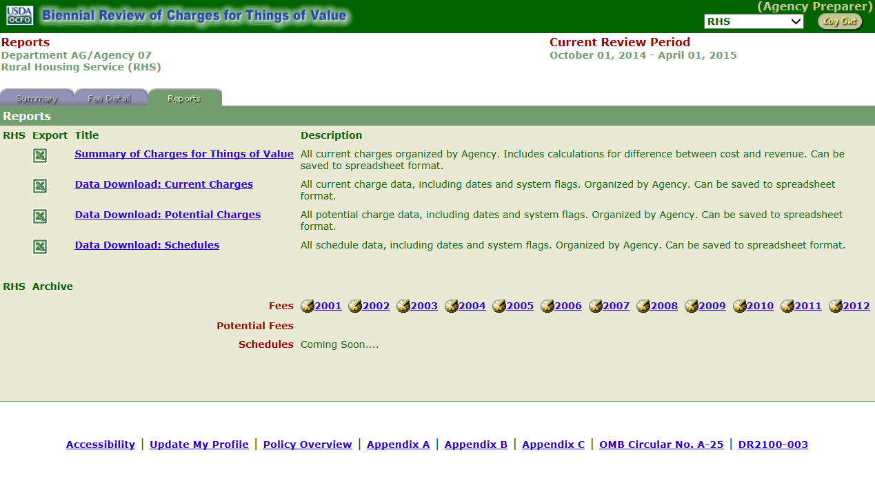 Reports Page