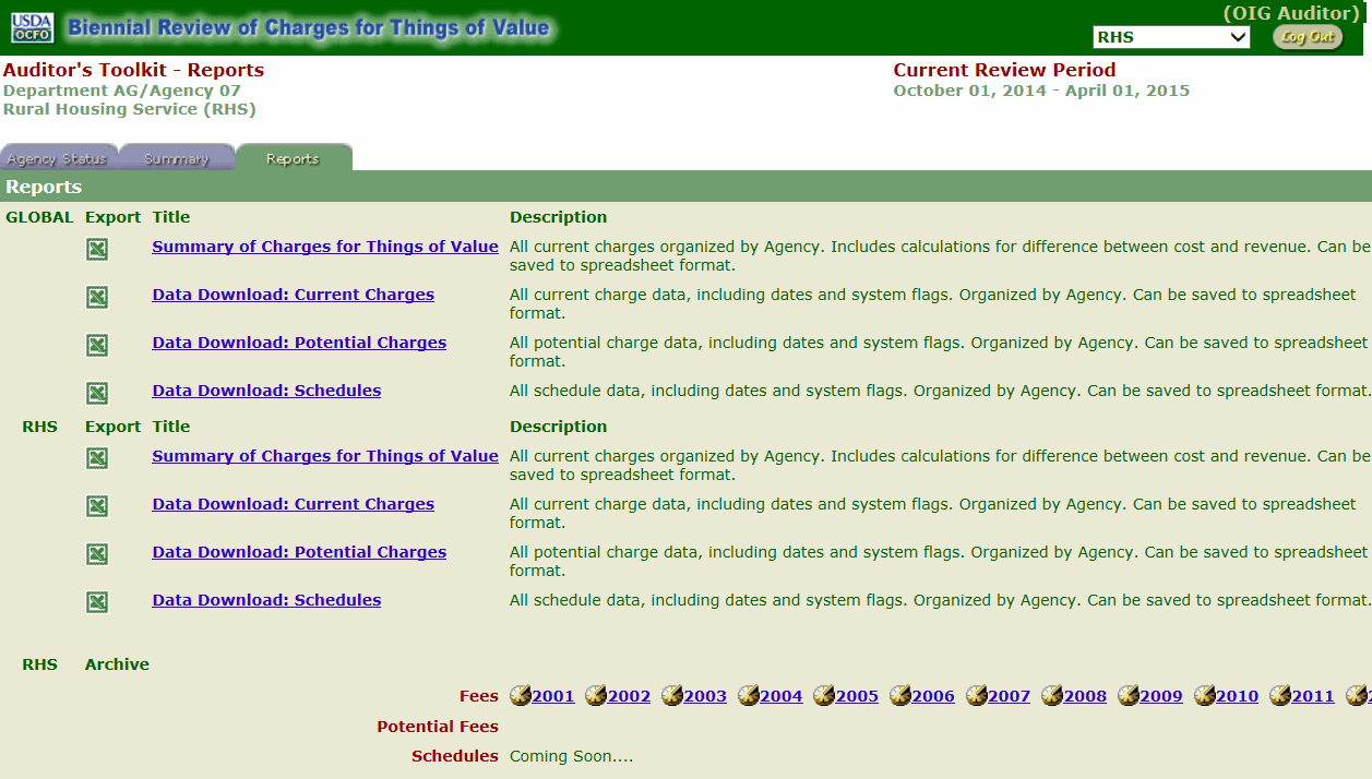 Reports Page