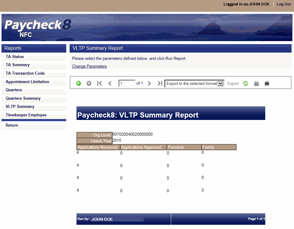 Paycheck8 VLTP Summary Report - Figure 98