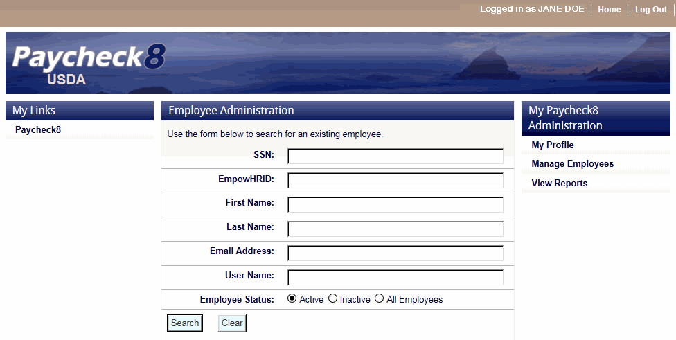 Employee Administration Page