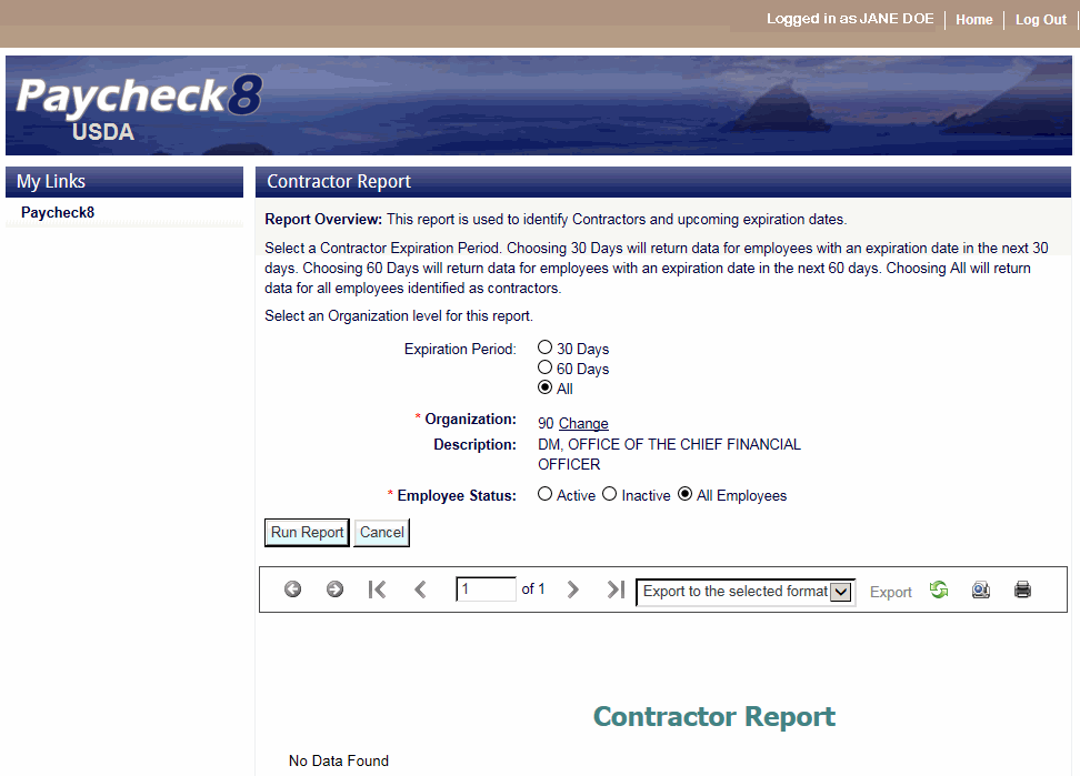 Contractor Report