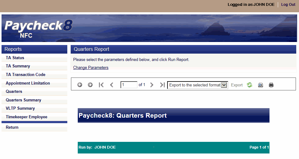 Paycheck8 Quarters Report