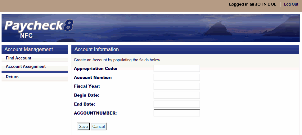 Account Information Page
