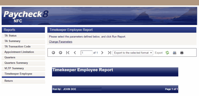 Timekeeper Employee Report