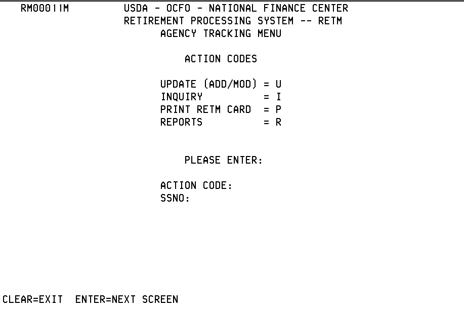 Ageny Tracking Menu