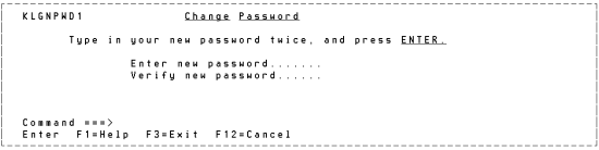 Change Password screen