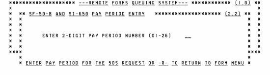 Pay Period Entry Screen