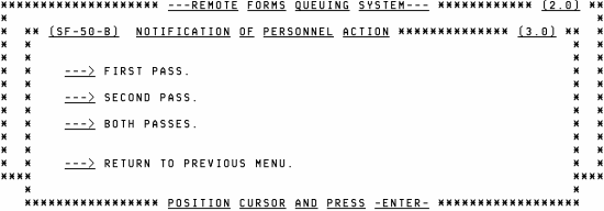 Figure 18 Pass Selection Screen