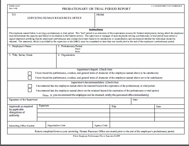 8 Probationary Or Trial Period Report