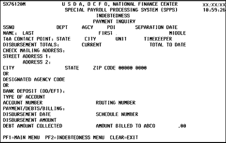 Payment Inquiry (For Separation Only)