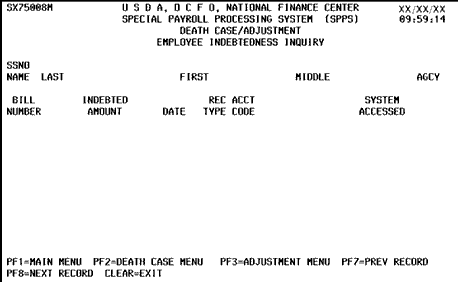 Indebtedness Inquiry Death