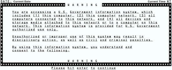 NFC MainframeWarning screen