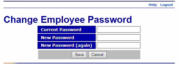 Change Employee Password Page