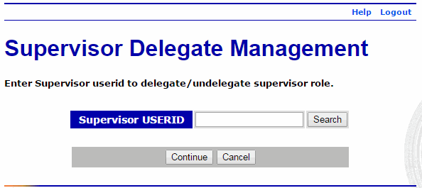 Supervisor Delegate Management Page